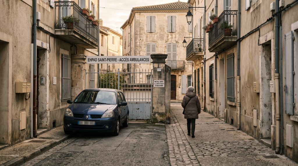 EHPAD — sécuriser les accès secours et les places familles face au mauvais stationnement