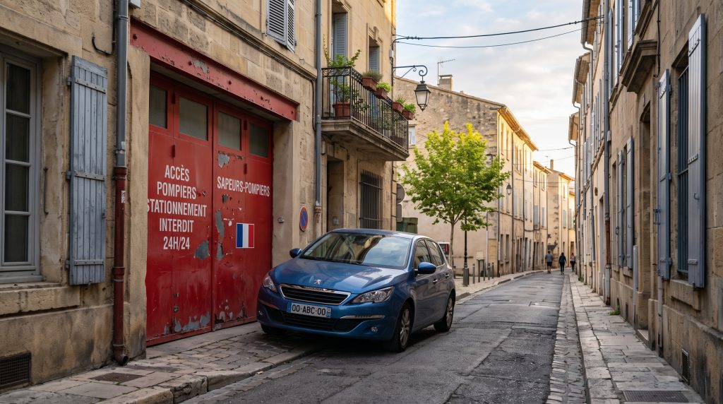 Devant la caserne : pourquoi l’accès pompiers ne tolère aucun stationnement